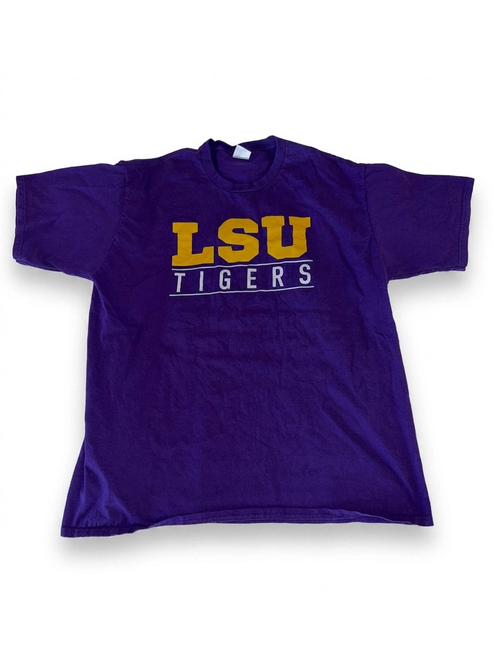 Port & Company Tee Purple Gold XL LSU Tigers Graphic Fan Favorite